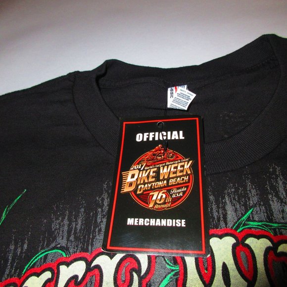 2017 Bike Week Daytona Beach Florida Skull & Roses Size XL Harley-Davidson - Picture 3 of 5